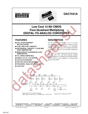 DAC7541AKU/1K datasheet  